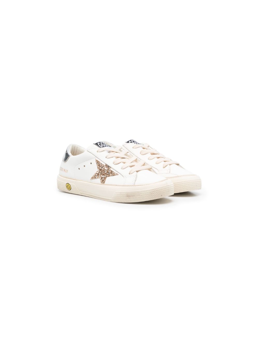 Golden Goose Kids Old School 亮片金葱星星板鞋 - 白色