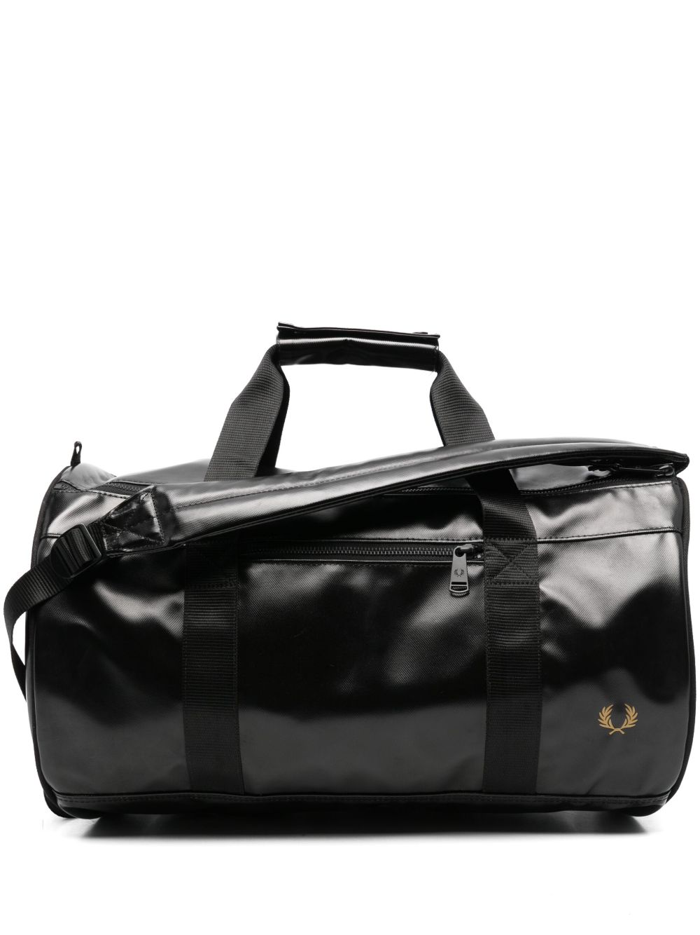 Fred Perry logo刺绣手提旅行包 - 黑色