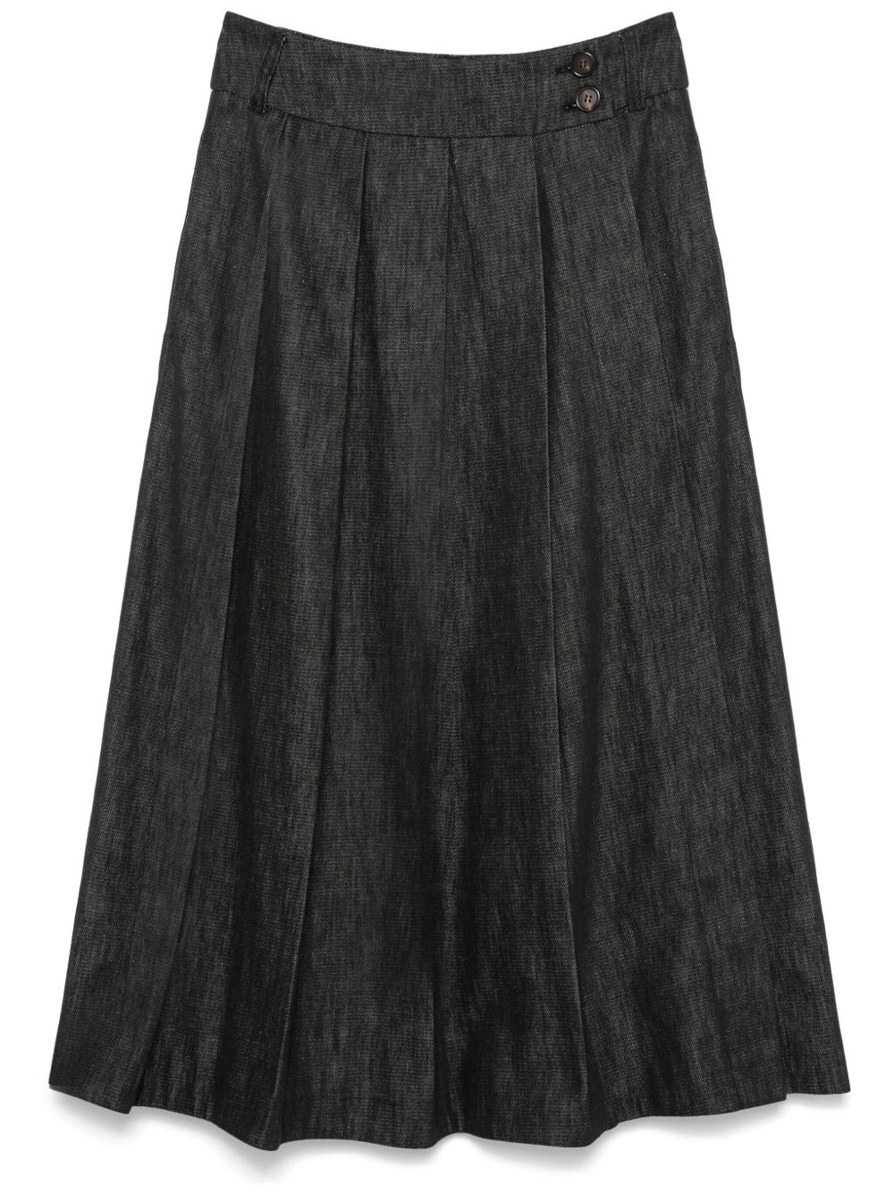 'S Max Mara 褶饰棉半身裙 - 黑色
