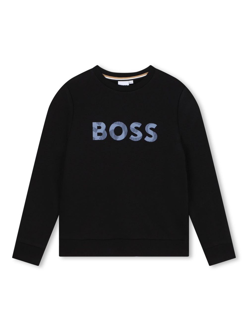 BOSS Kidswear logo印花圆领卫衣 - 黑色