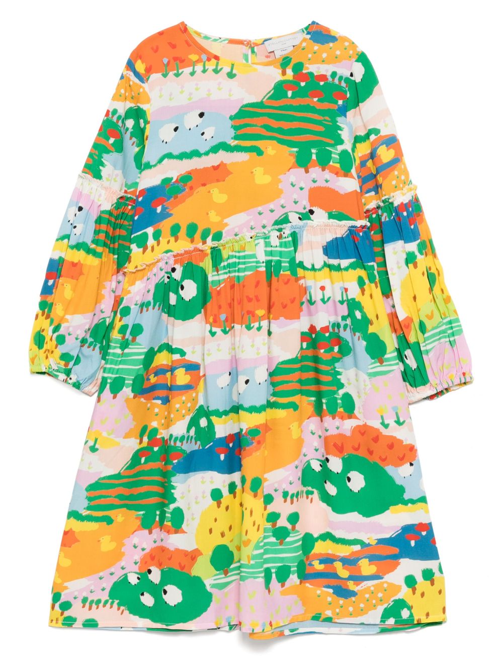 Stella McCartney Kids 图案印花连衣裙 - 橘色