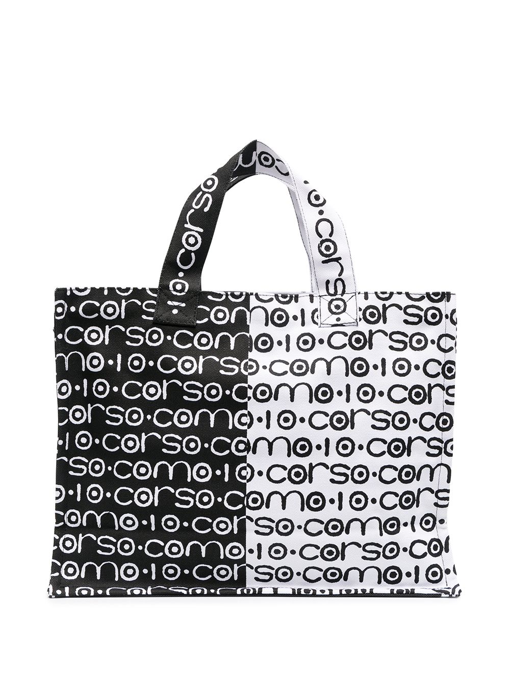 10 CORSO COMO logo双色手提包 - 白色