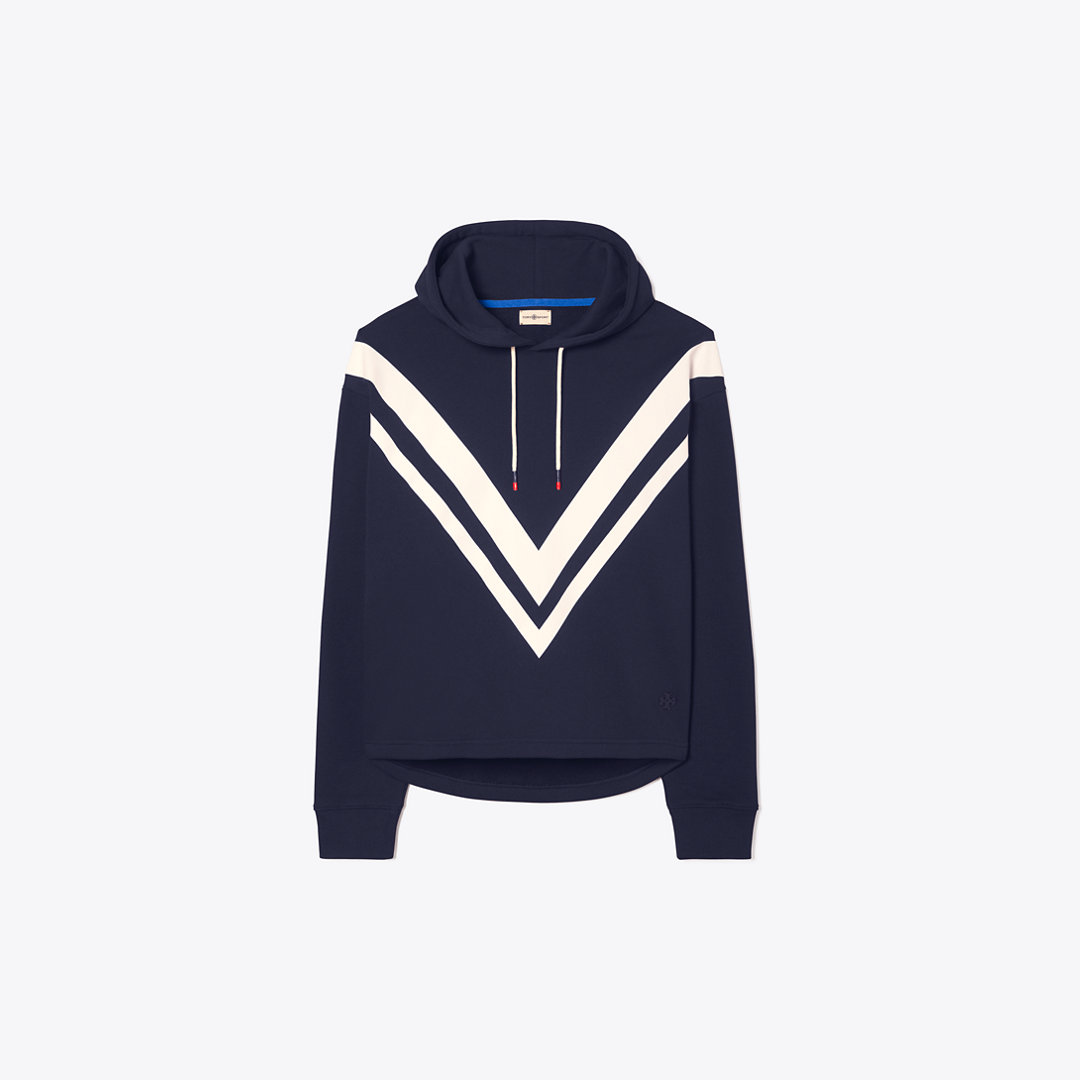 Tory Burch French Terry Chevron Hoodie