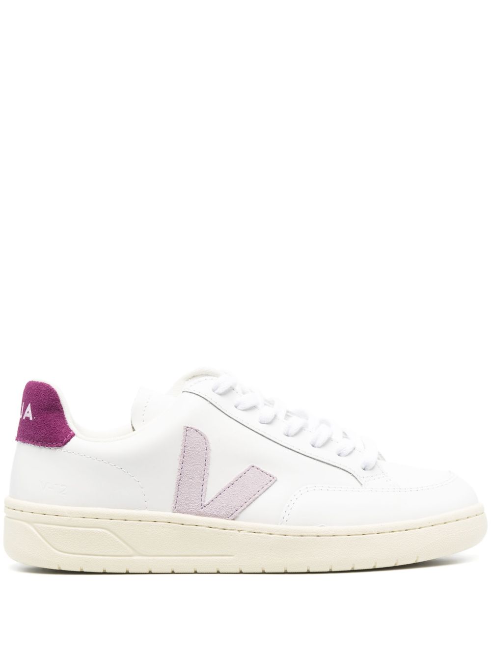 VEJA V-12 皮质运动鞋 - 白色