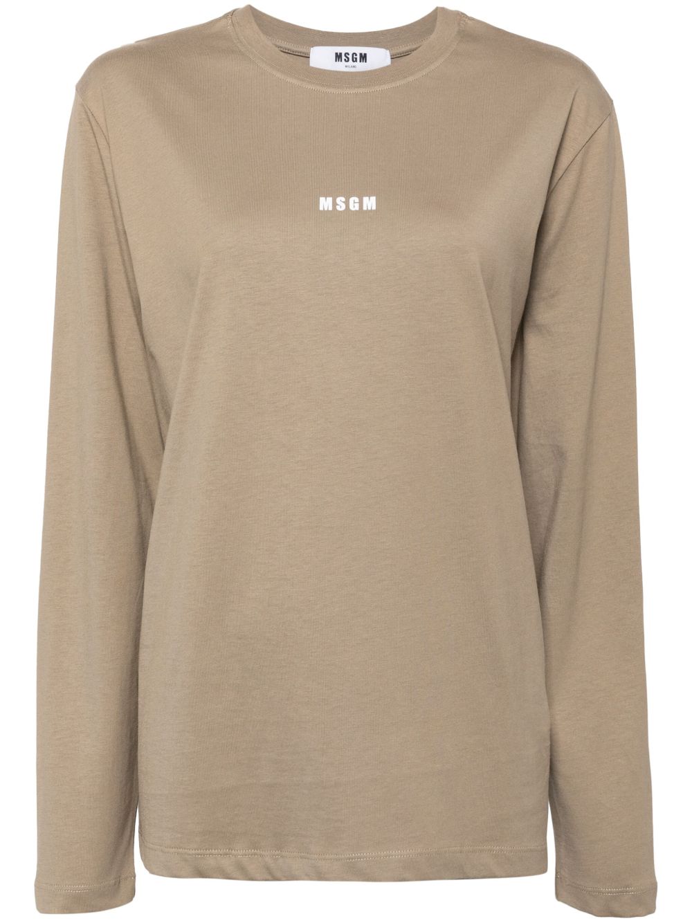 MSGM logo印花棉T恤 - 绿色