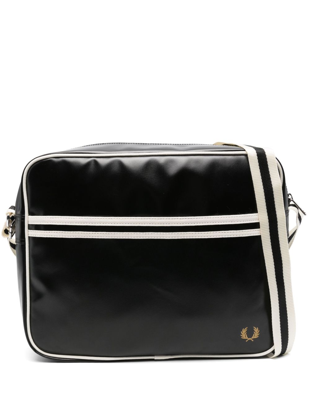 Fred Perry 条纹单肩包 - 黑色