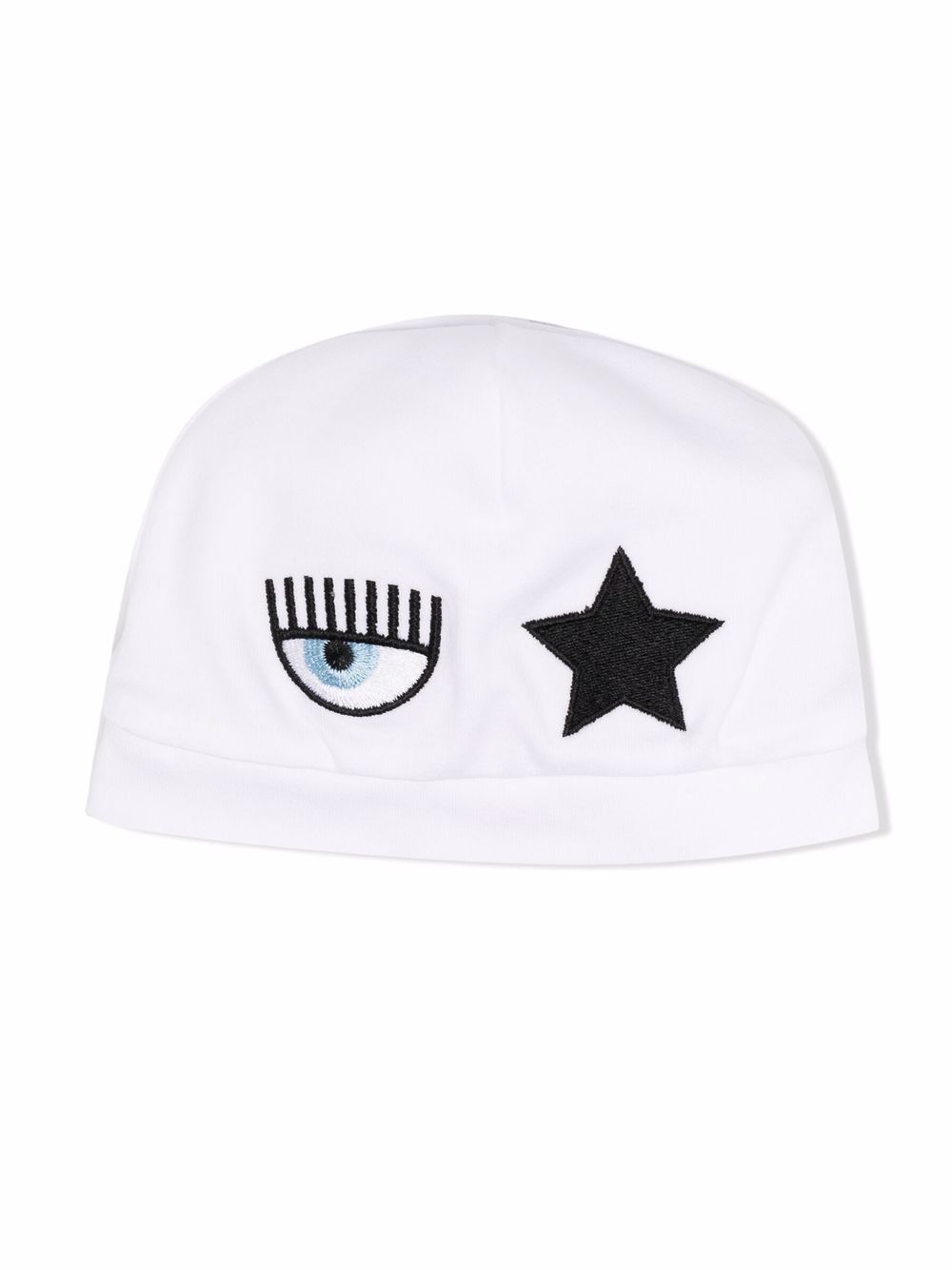 Chiara Ferragni Kids Eyestar 刺绣套头帽 - 白色