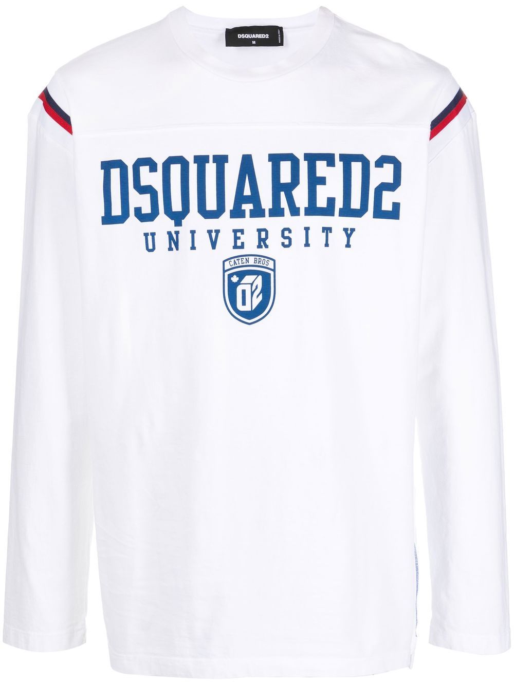 DSQUARED2 University 印花长袖T恤 - 白色