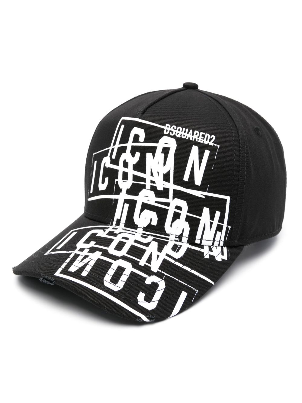 DSQUARED2 logo印花棉棒球帽 - 黑色