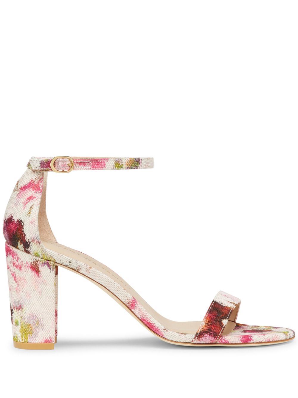 Stuart Weitzman Nearly 花卉印花提花中跟凉鞋（7厘米） - 红色