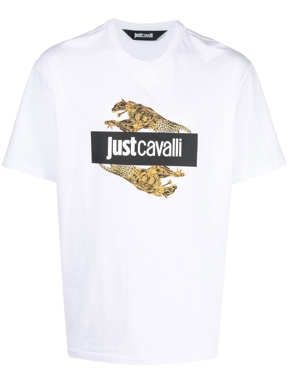 Just Cavalli logo印花棉T恤 - 白色