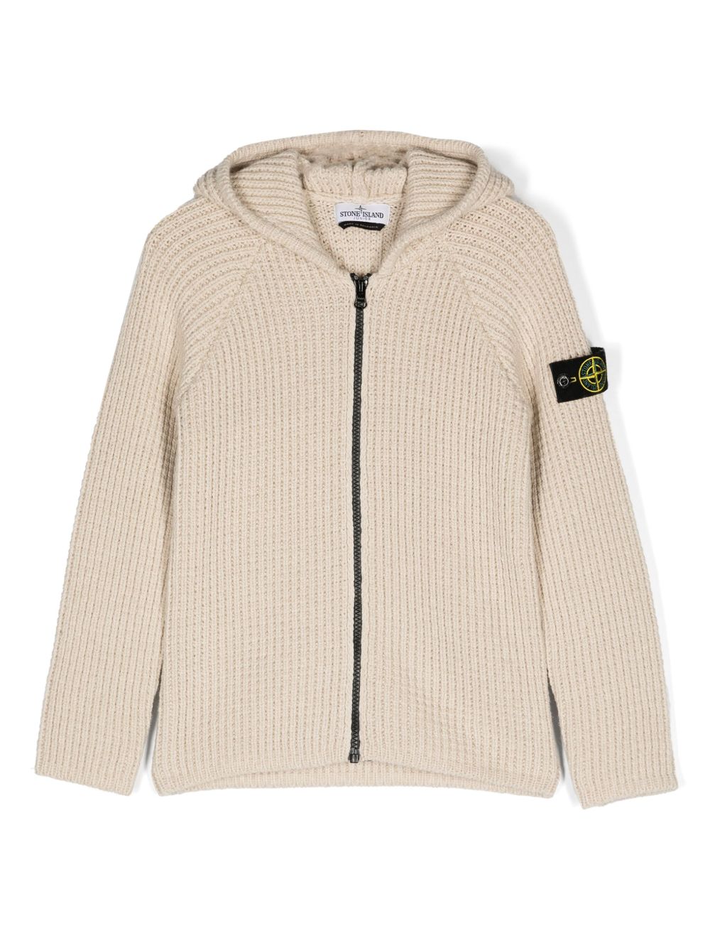 Stone Island Junior 罗盘徽章连帽开衫 - 中性色