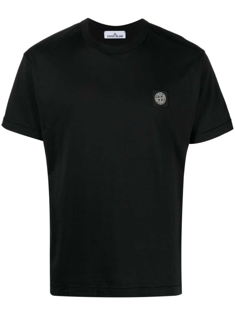 Stone Island 标贴棉T恤 - 黑色