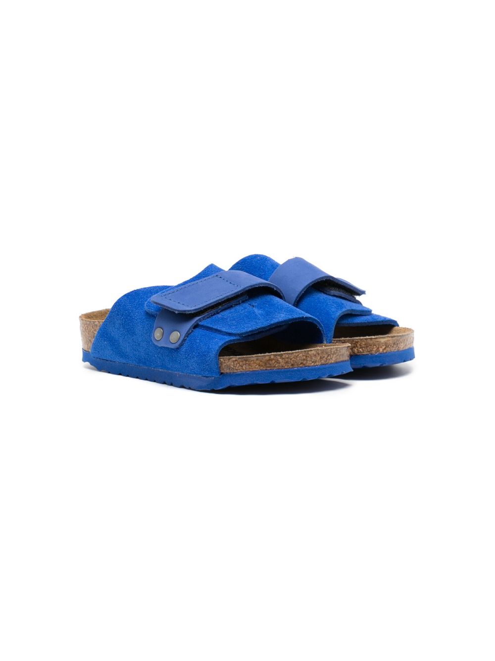Birkenstock Kids 魔术贴皮质凉鞋 - 褐色