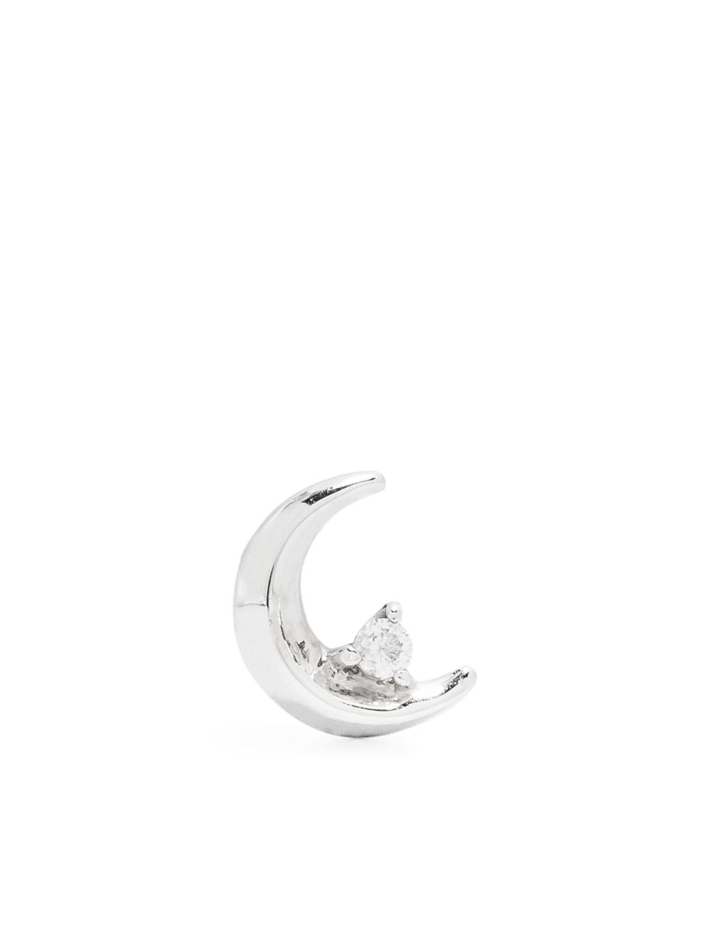 Maria Black 14kt white gold Murky Ray Piercing diamond single earring - 银色