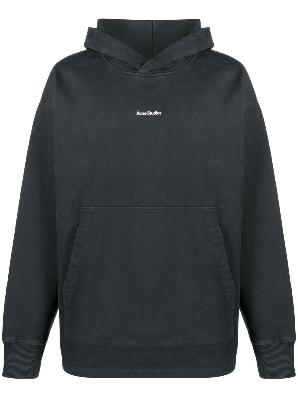 Acne Studios logo印花超大款连帽衫 - 黑色