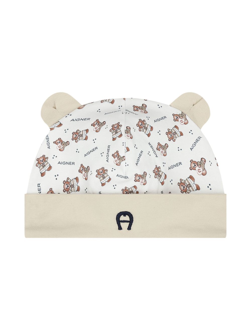 Aigner Kids 泰迪熊印花套头帽 - 白色