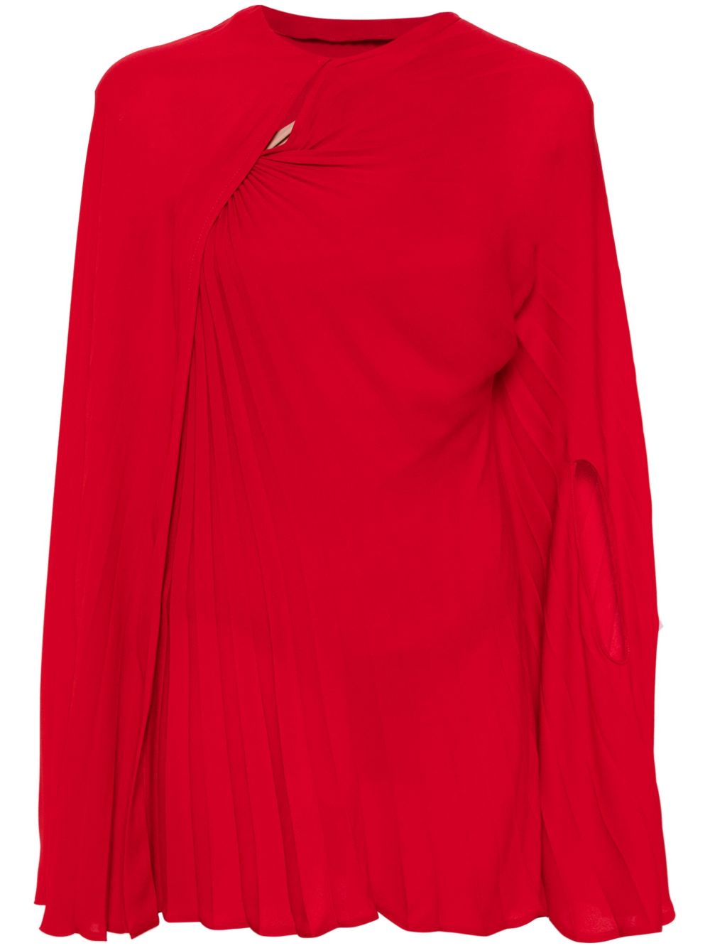 Valentino Garavani Pre-Owned 细褶斗篷式迷你连衣裙（2010年典藏款） - 红色