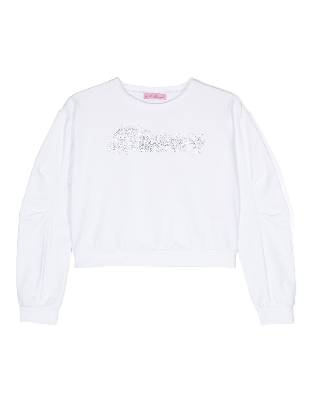 Miss Blumarine 晶饰logo卫衣 - 白色