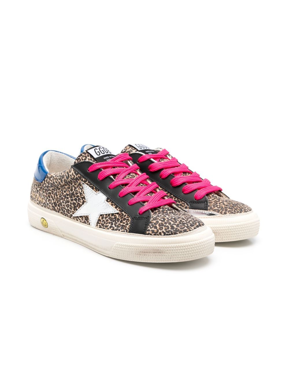 Golden Goose Kids Superstar 豹纹运动鞋 - 褐色