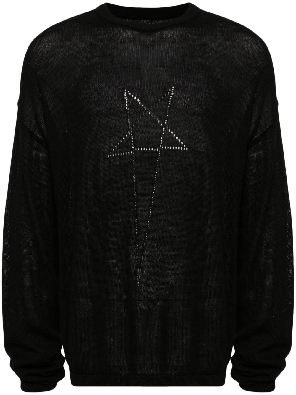 Rick Owens 密织羊毛毛衣 - 黑色