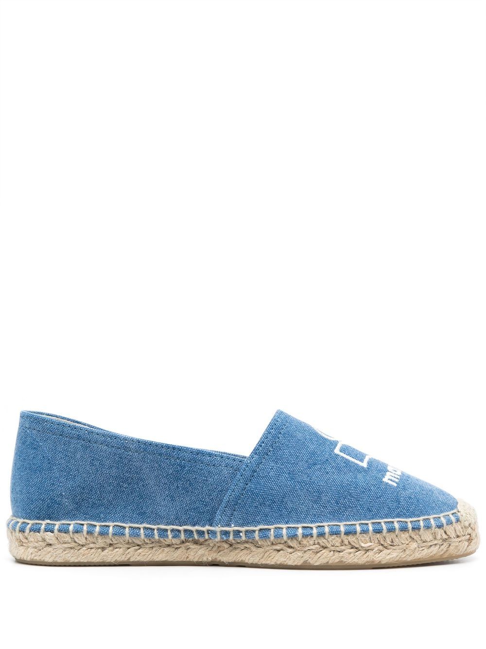 ISABEL MARANT Canae logo刺绣草编鞋 - 蓝色