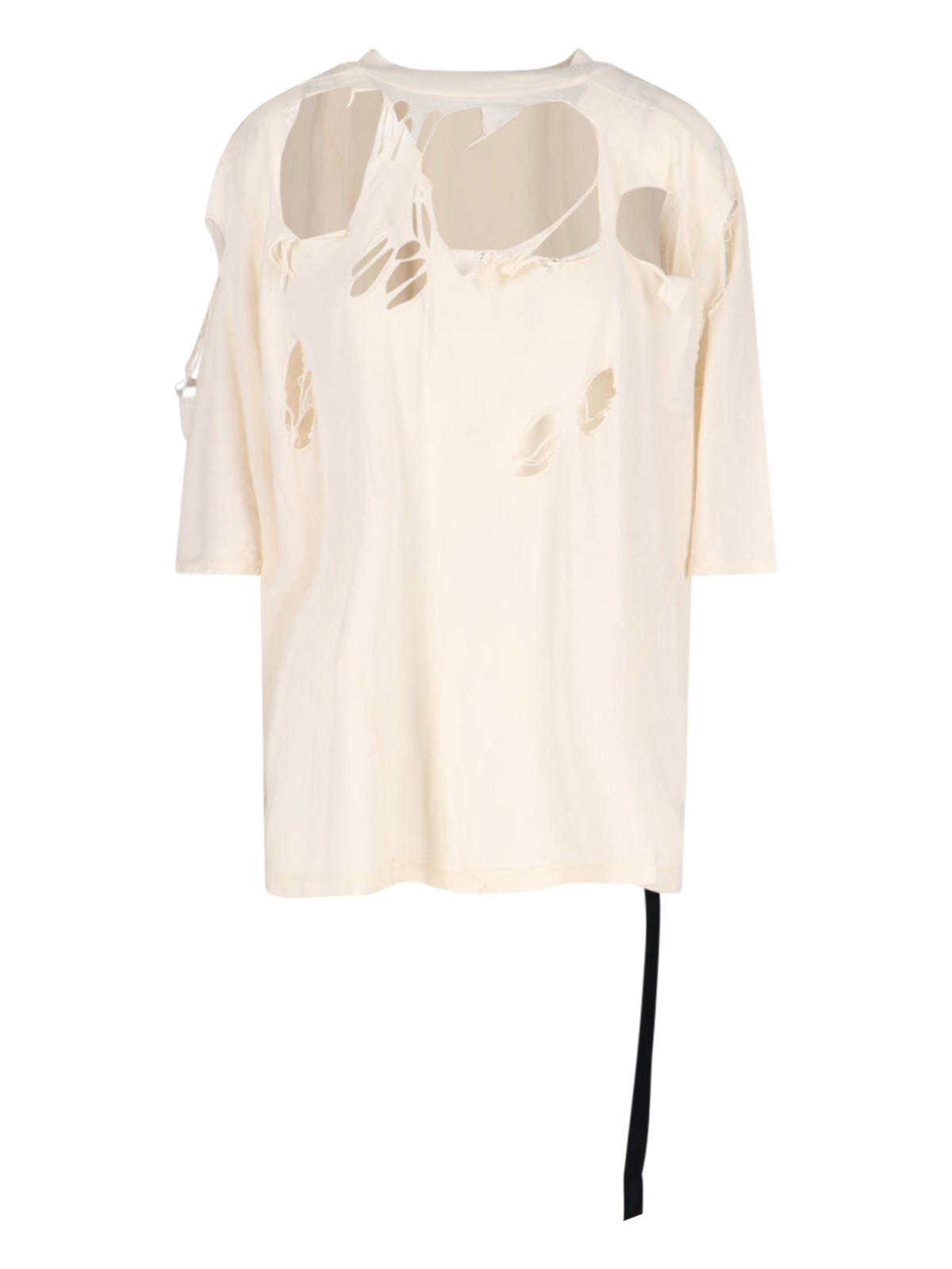 Rick Owens DRKSHDW Destroyed T-Shirt With "Tommy T" Lace
