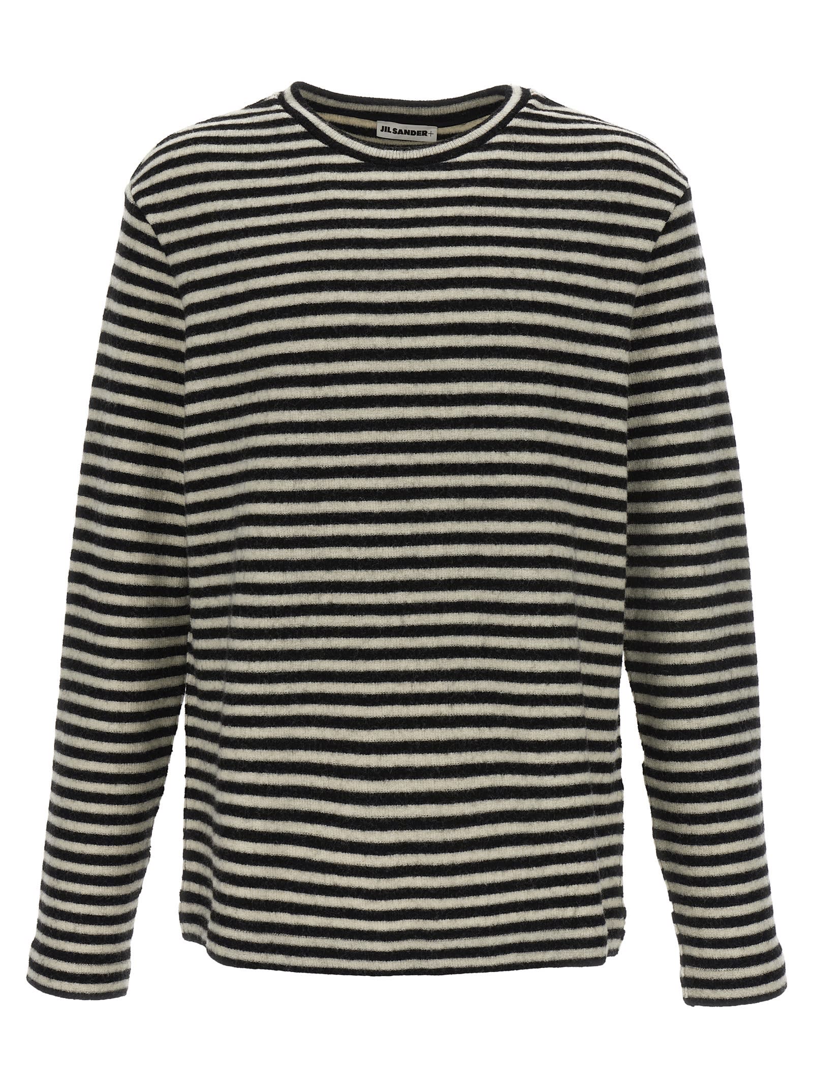 Jil Sander 标志条纹毛衣