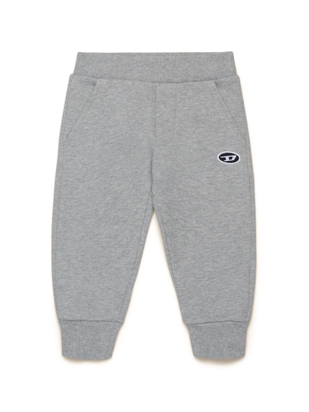 Diesel Kids logo刺绣棉运动裤 - 灰色