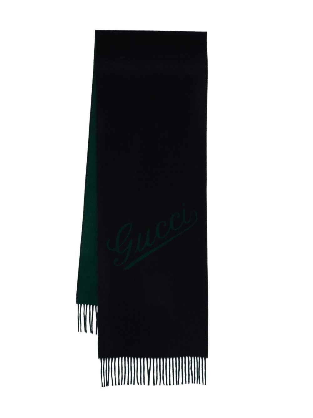 Gucci logo提花围巾 - 蓝色