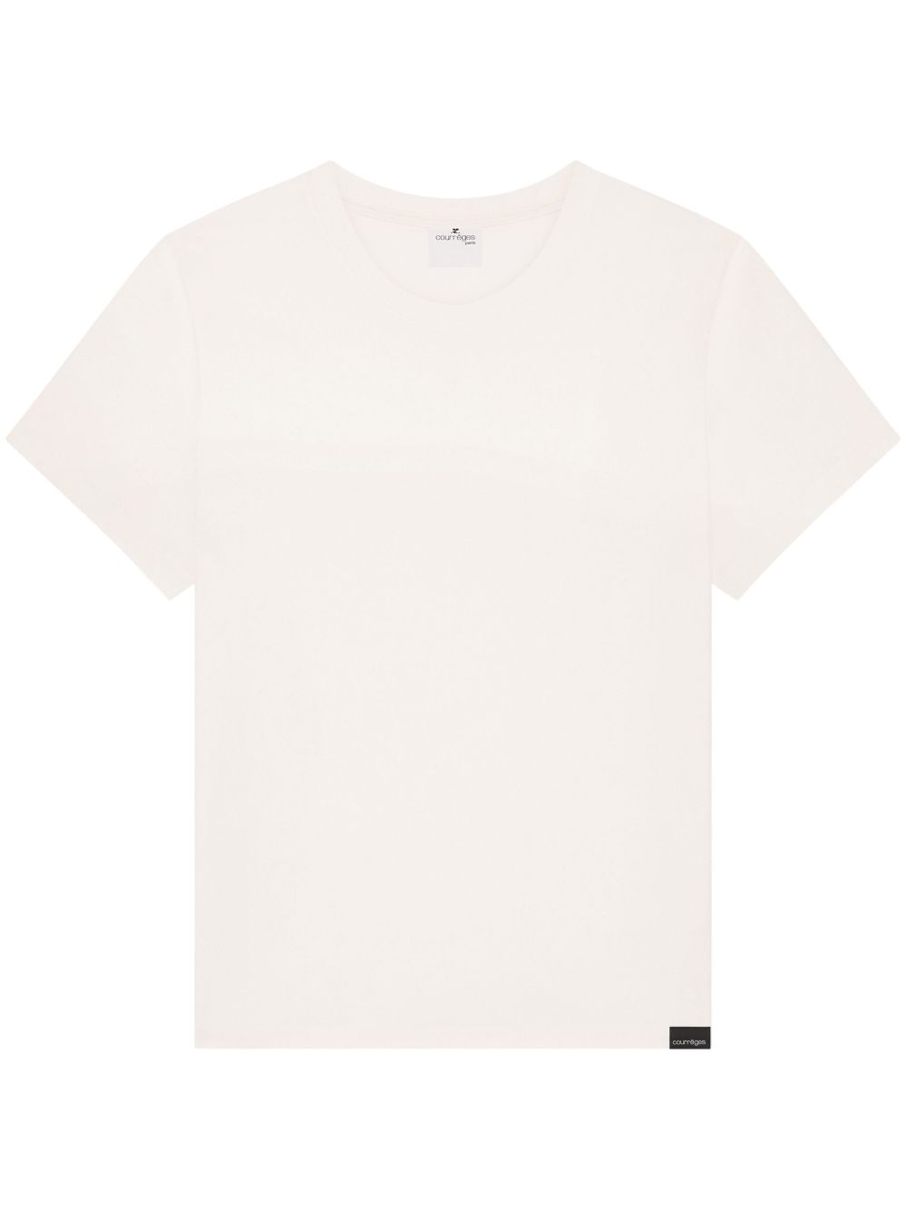 Courrèges logo贴花棉T恤 - 白色