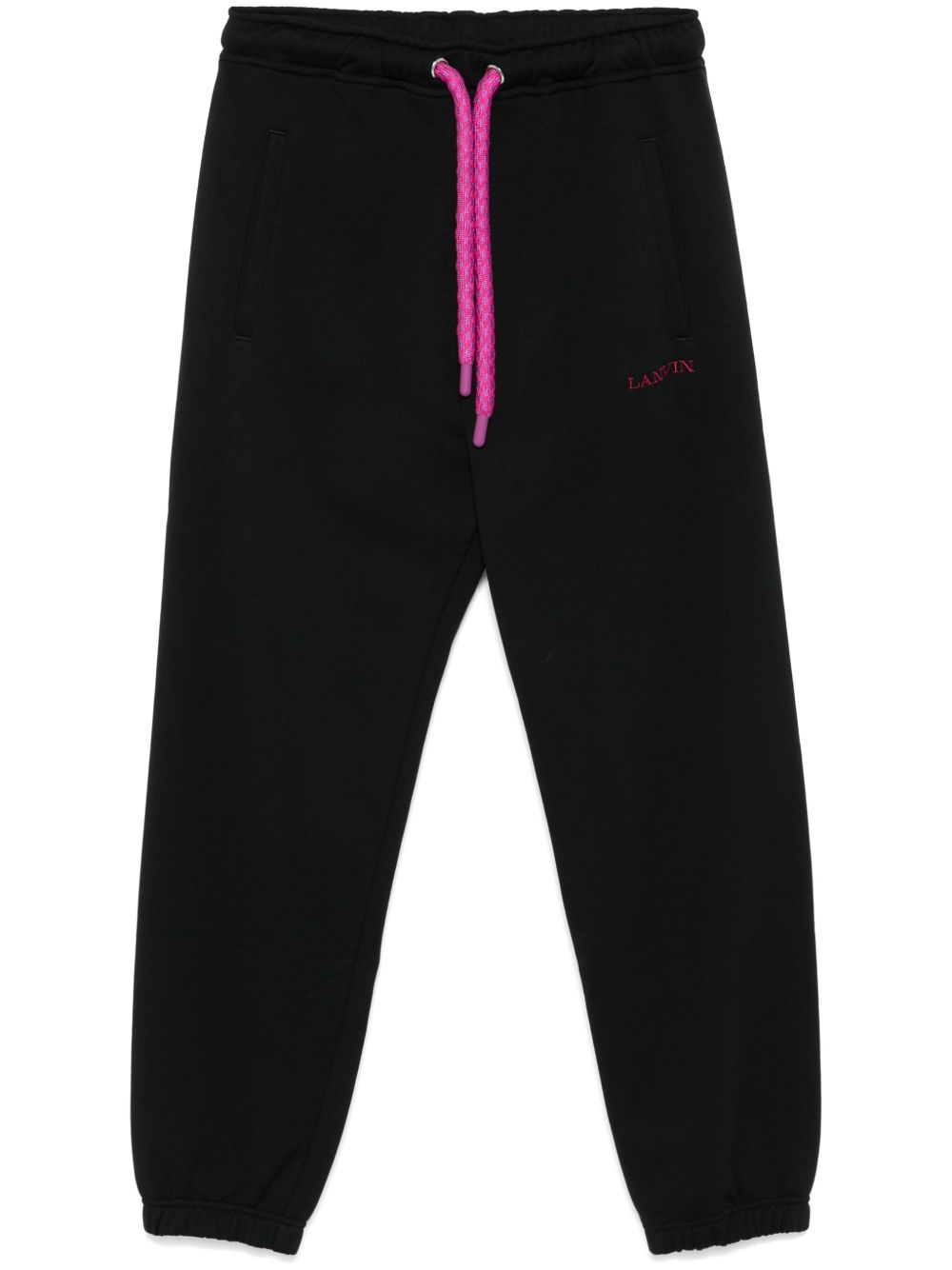 Lanvin logo刺绣运动裤 - 黑色