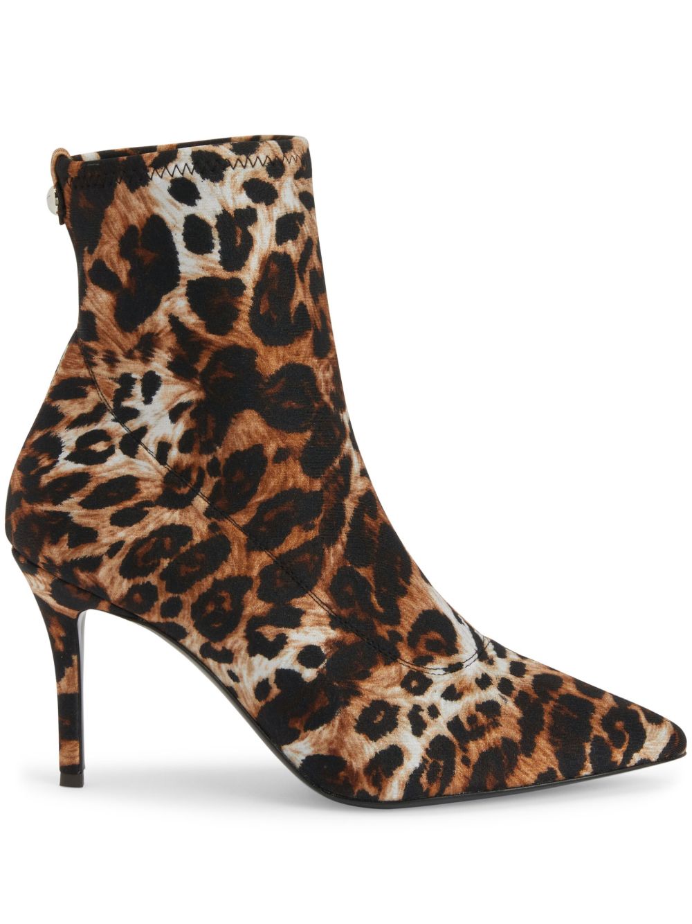 Giuseppe Zanotti Mirea 豹纹高跟及踝靴 - 黑色