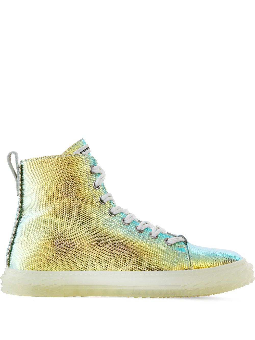 Giuseppe Zanotti Blabber 光泽感仿蜥蜴皮纹板鞋 - 银色