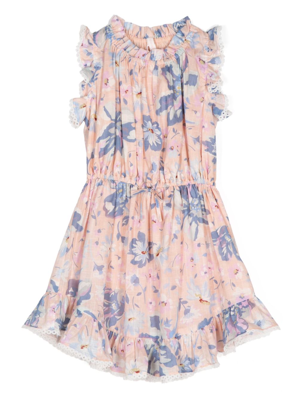ZIMMERMANN Kids 花卉印花荷叶边连衣裙 - 粉色