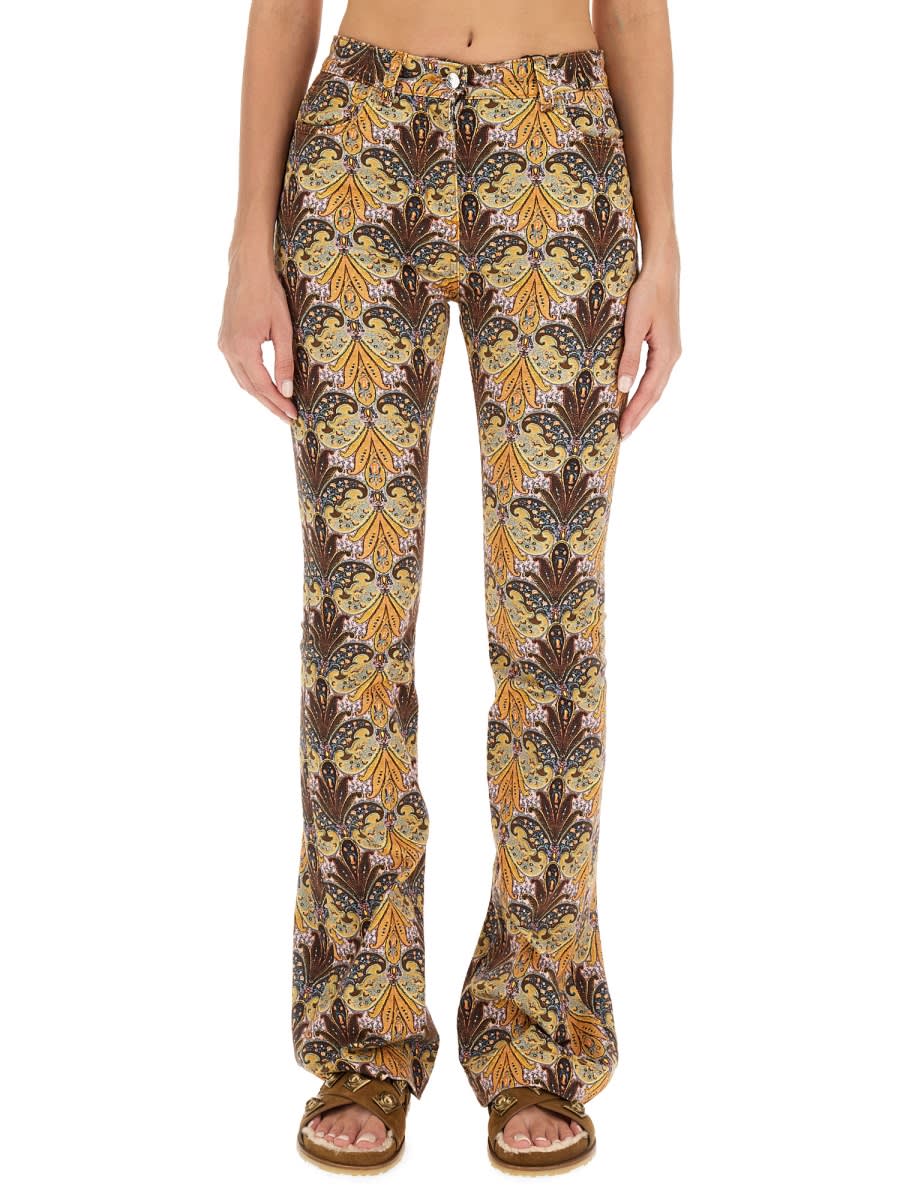 Etro Paisley印花牛仔裤