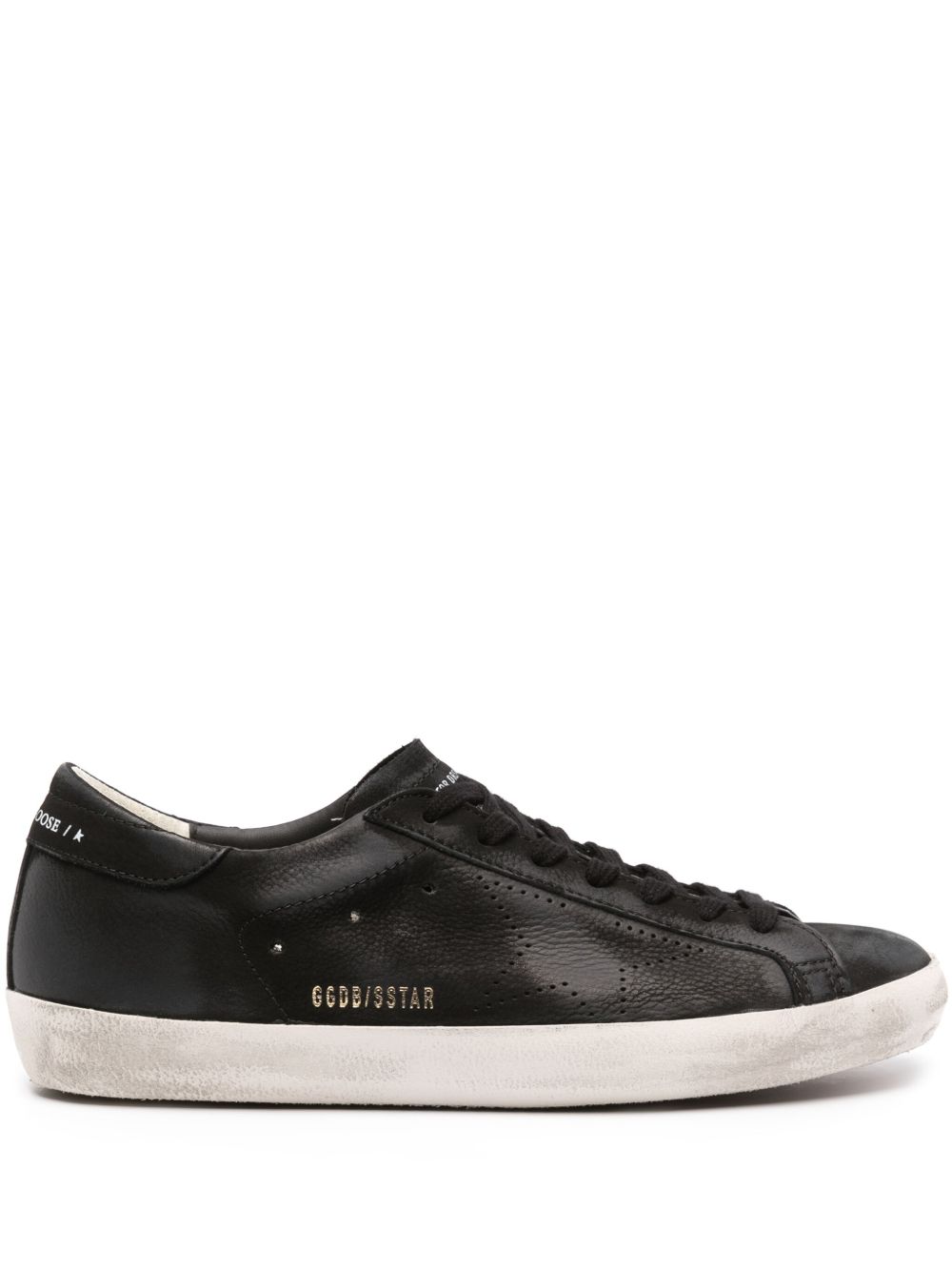 Golden Goose Super-Star 皮质运动鞋 - 黑色