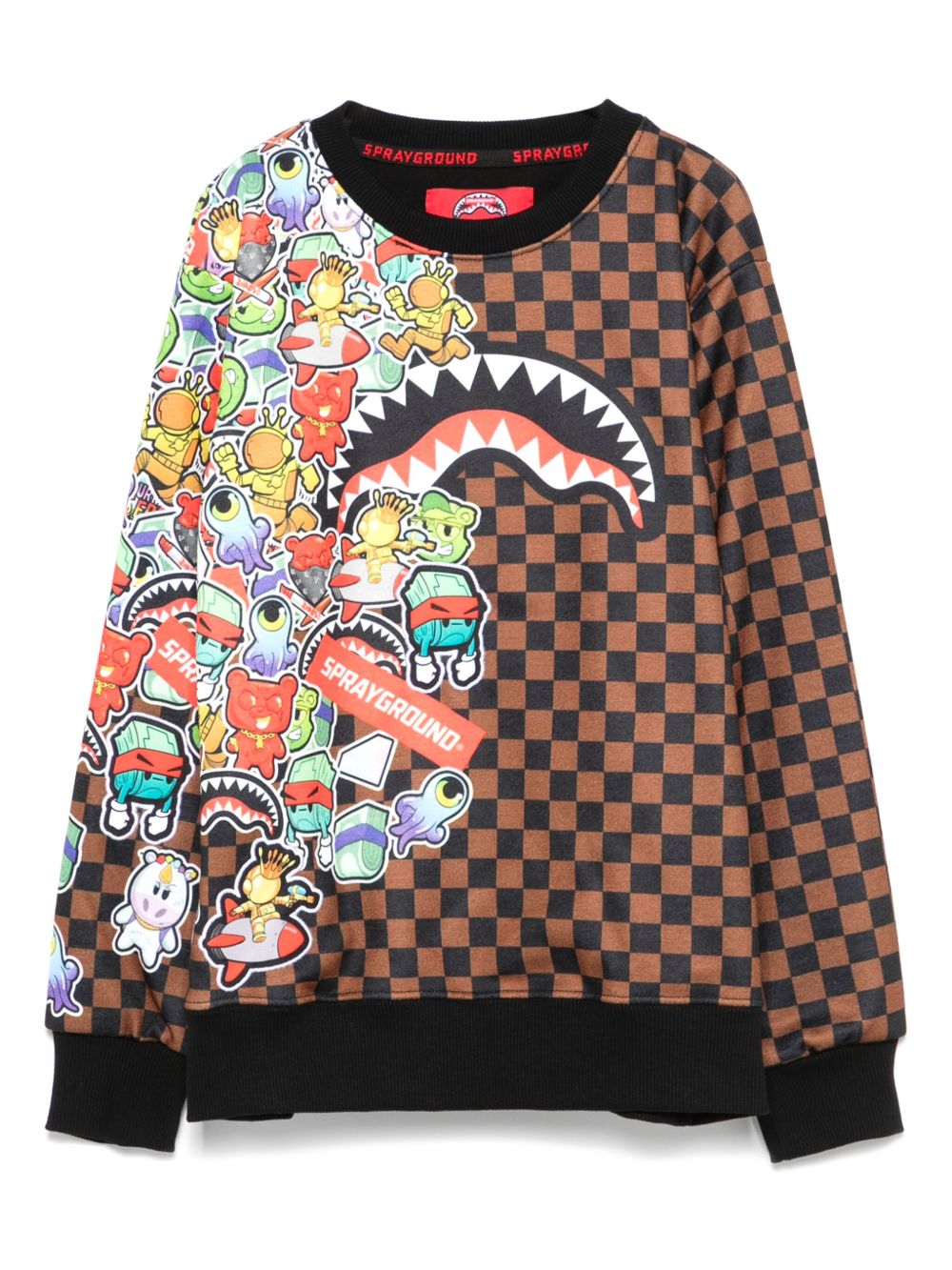 sprayground kid Sticker Bomb 卫衣 - 褐色