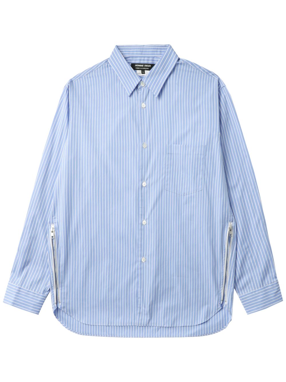 Comme des Garçons Homme Deux 条纹衬衫 - 蓝色
