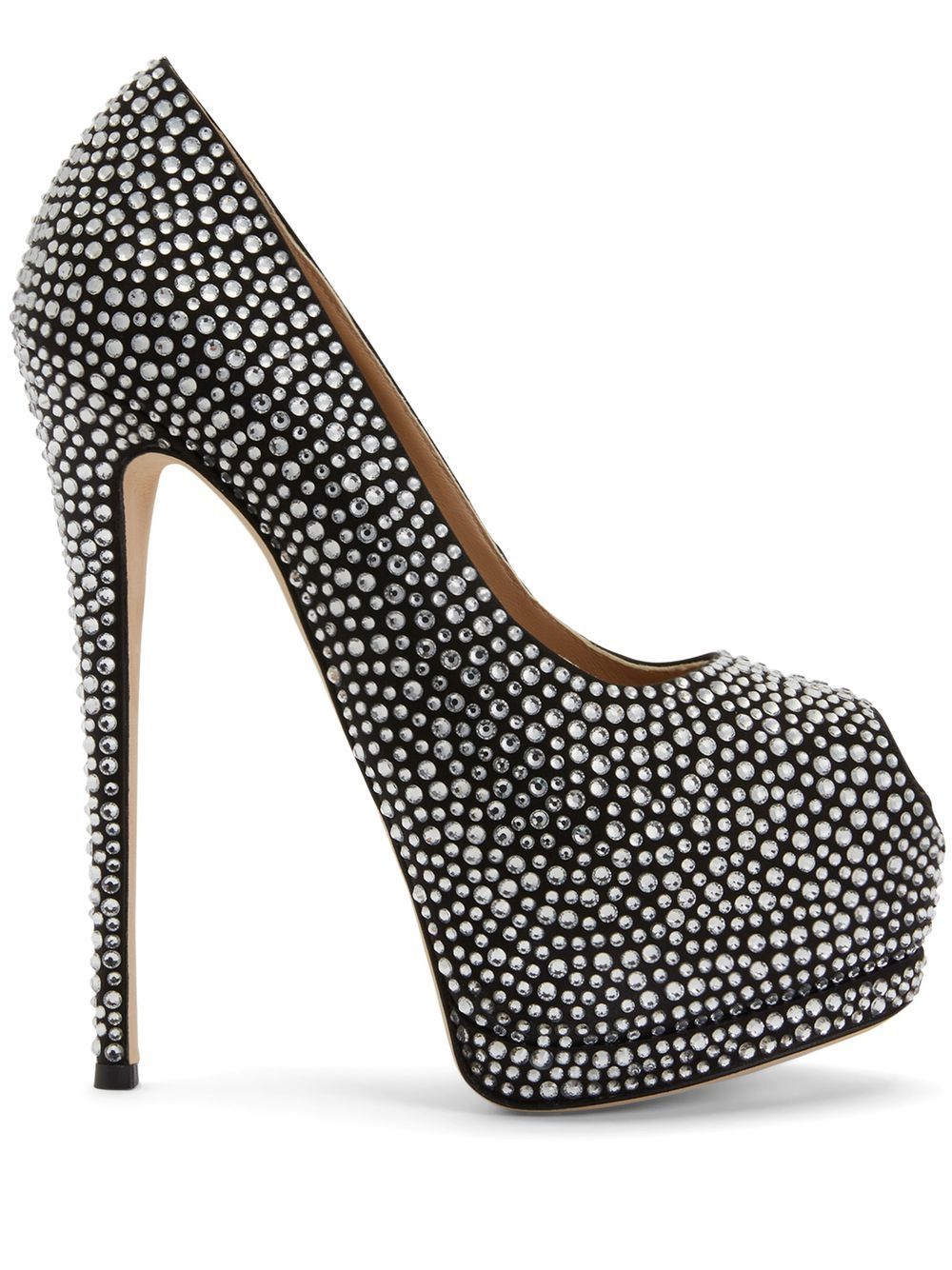 Giuseppe Zanotti Sharon 水钻缀饰高跟鞋 - 黑色