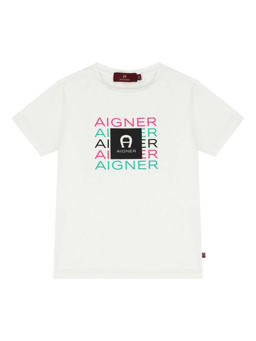 Aigner Kids logo印花棉T恤 - 白色