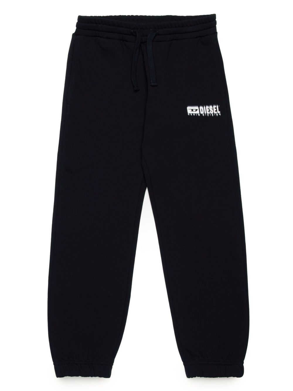 Diesel Kids logo印花棉运动裤 - 黑色