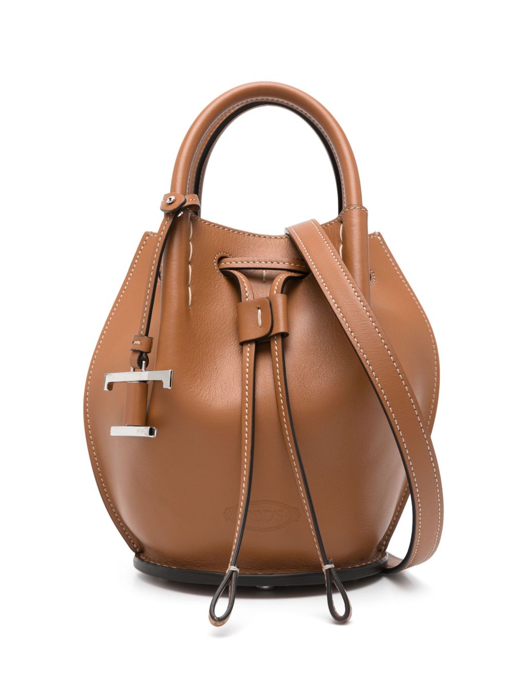 Tod's logo吊饰水桶包 - 褐色