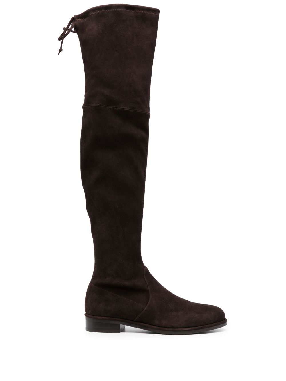 Stuart Weitzman Lowland 系带绒面皮低跟靴 - 褐色