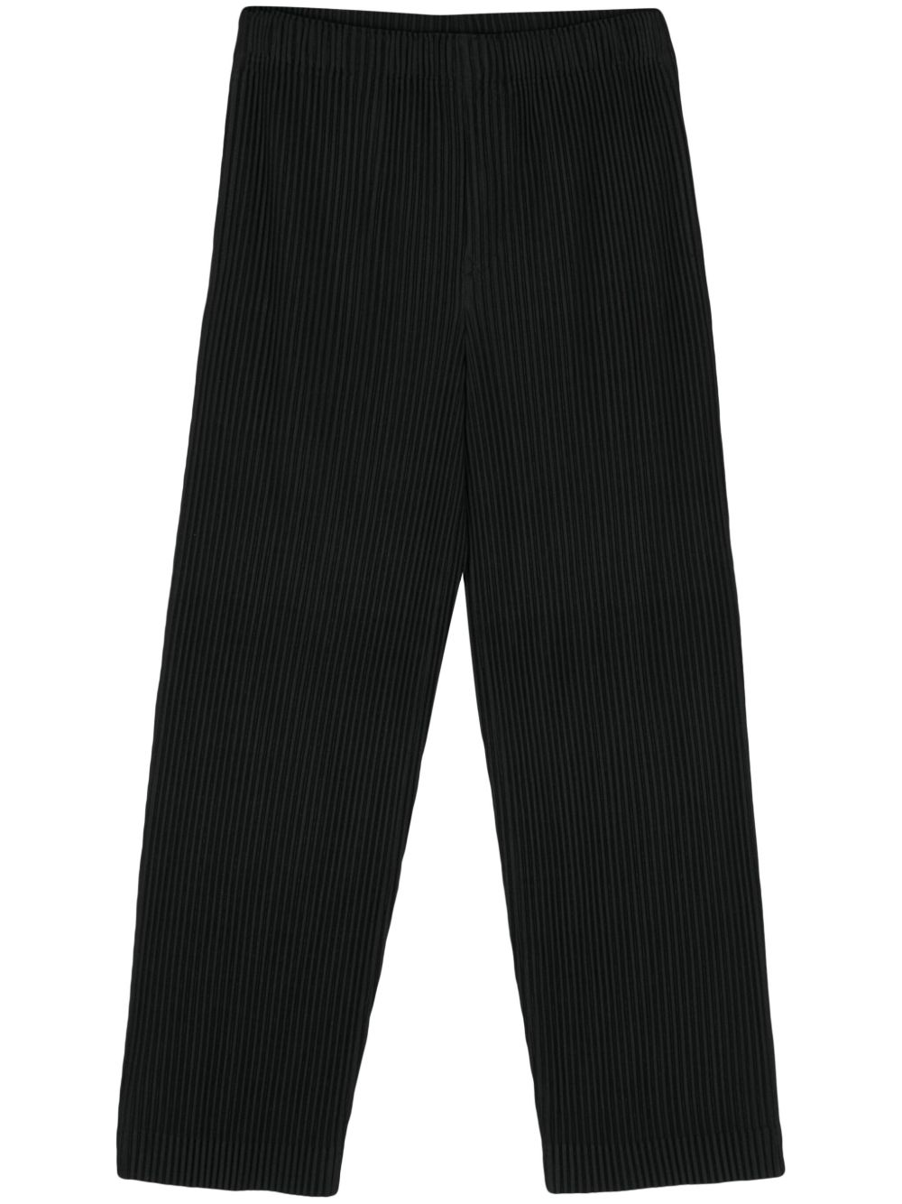 Homme Plissé Issey Miyake MC March 褶饰长裤 - 黑色