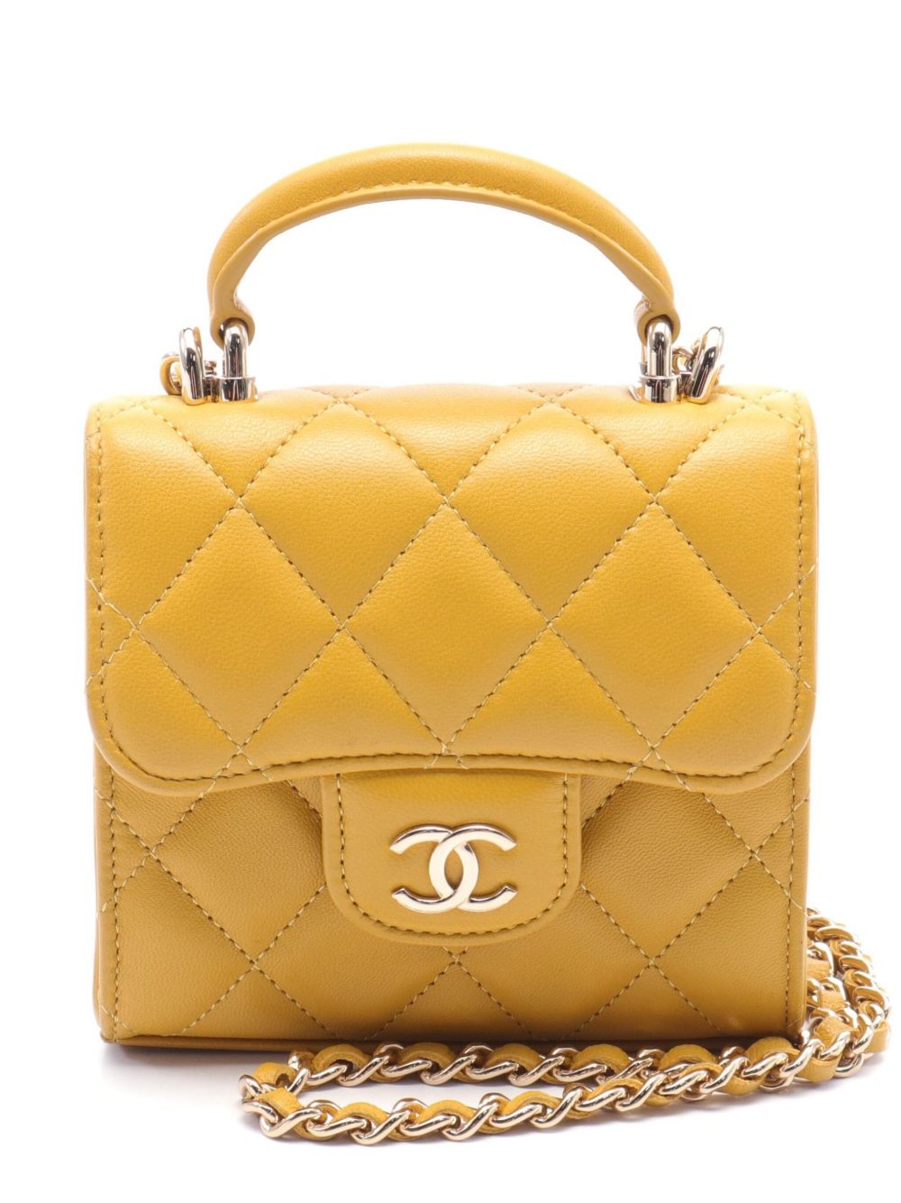 CHANEL Pre-Owned Classic Flap 翻盖手拿包（2021年典藏款） - 黄色
