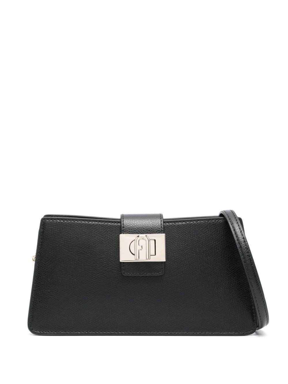 Furla logo标牌斜挎包 - 黑色