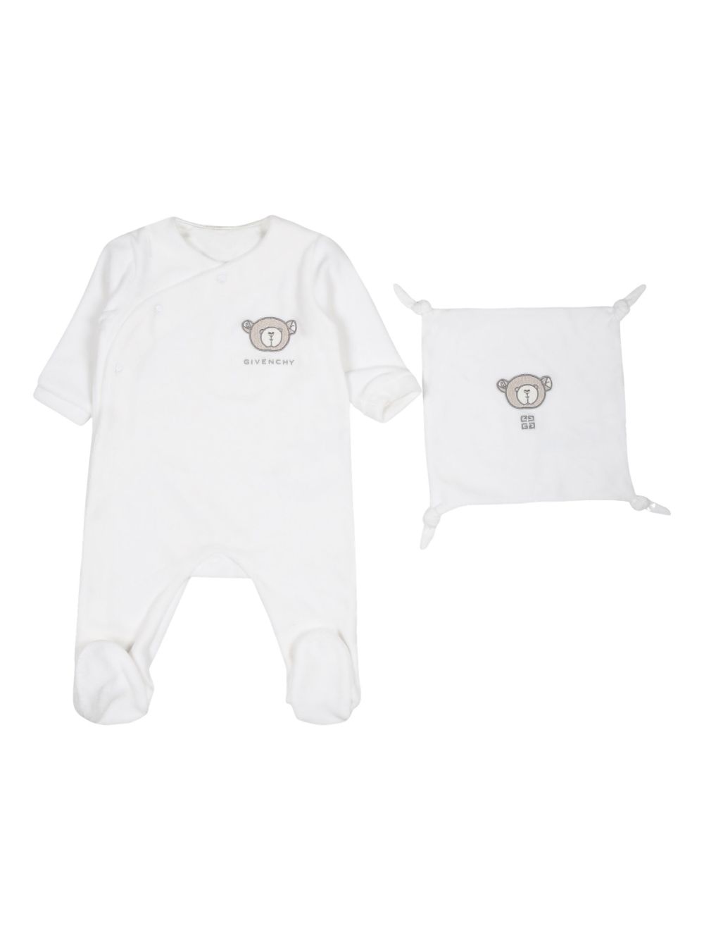 Givenchy Kids 丝绒睡衣套装 - 白色