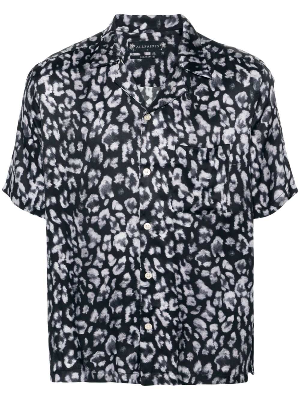 AllSaints Leopaz 古巴领衬衫 - 黑色