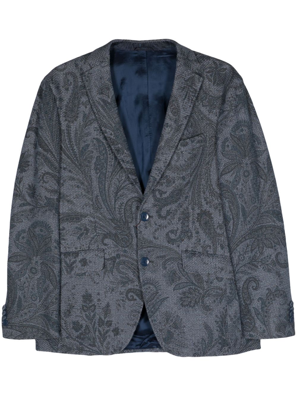 ETRO 佩斯理提花棉西装夹克 - 蓝色